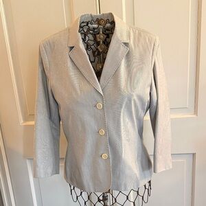 Faconnable Light Gray and cream pin striped Women's Blazer